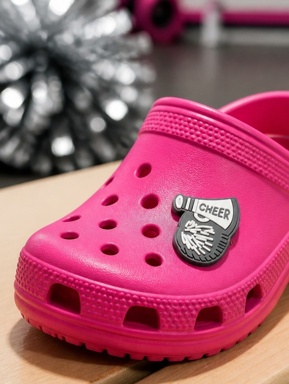 Cheerleader Croc Shoe Charm Cheer Megaphone Pom Poms School Spirit Jibbitz Style